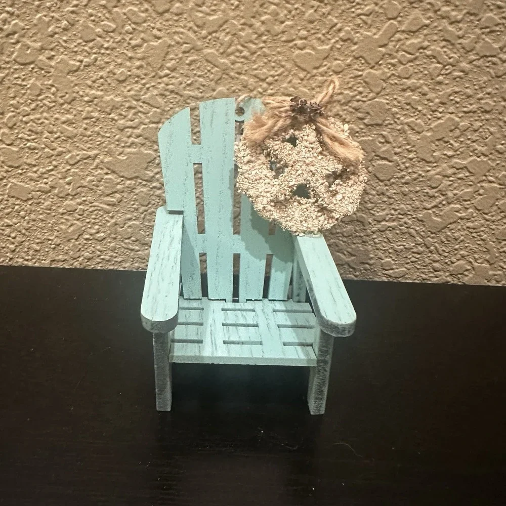 Pier 1 Adirondack Chair Ornament Unisex OS Blue Coastal Starfish Wreath 150/1504